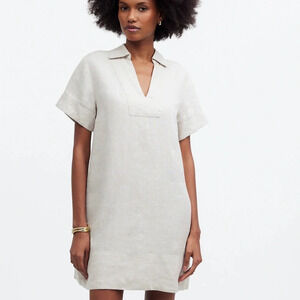 Madewell V-Neck Mini Dress in 100% Linen Size XS